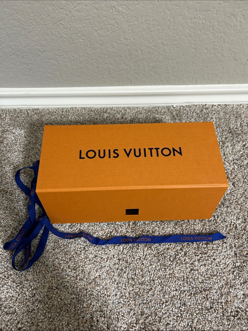 Louis Vuitton Cologne Box with Navy Branded Ribbon